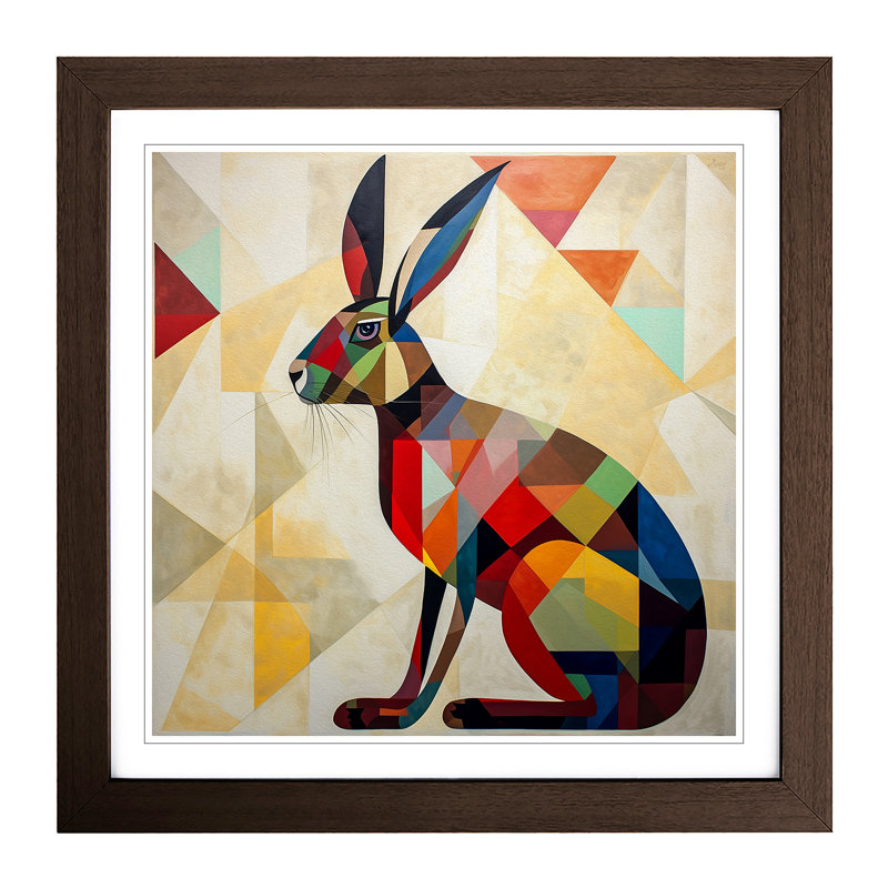 Hare Constructivism No.1 - Framed Print, Walnut
