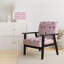 Fauteuil d'appoint rembourré à motif géométrique rose et mauve