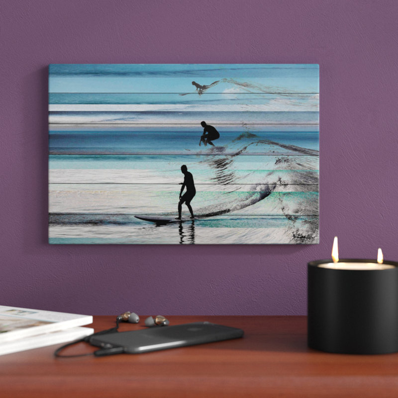 «Wave J saut», reproduction sur bois, H 20 po x l 30 po