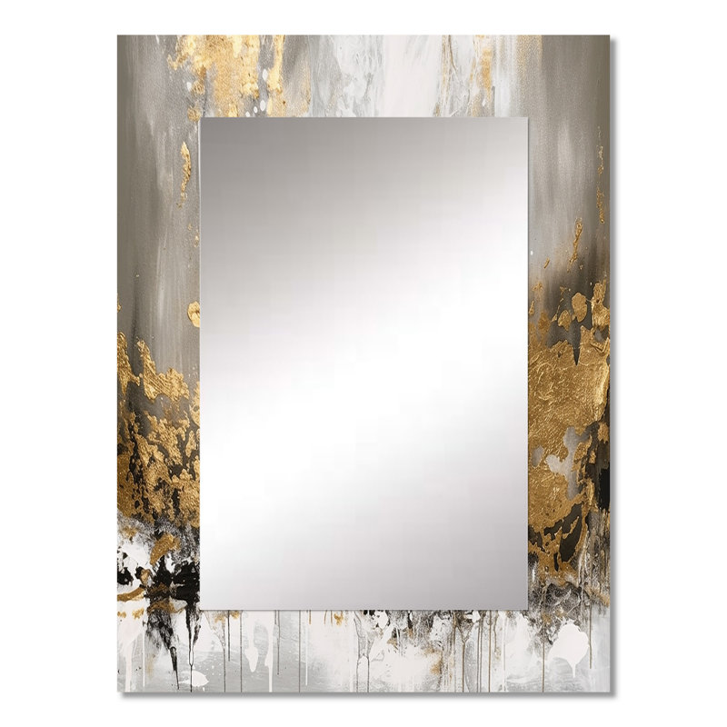Abstrait doré et blanc, 32 po x 24 po