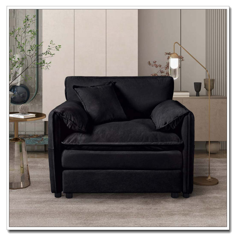 Fauteuil en tissu d'ameublement Chenille, Beige