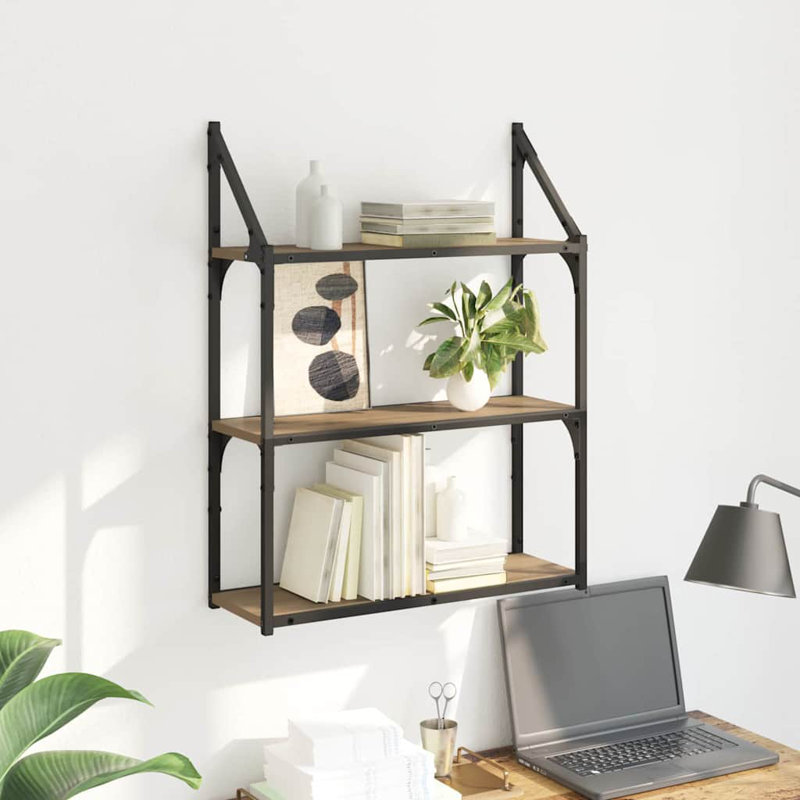 Floating Shelf, 78.5cm H x 60cm W x 21cm D, Artisan Oak