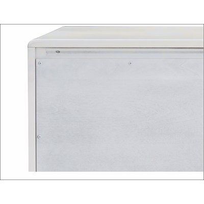 Armoire console Ansaldo blanc perle et argent scintillant