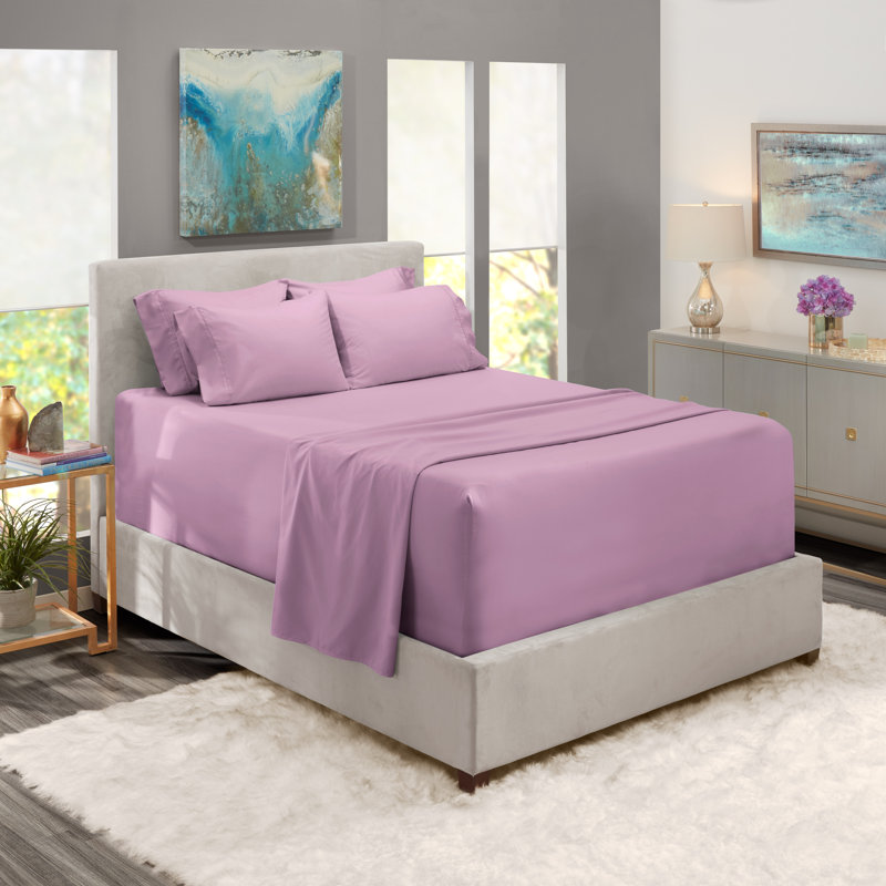 Ensemble de draps en micro-fibre, Lavande, Drap-housse de taille double