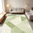 1PC Sage Green Geometric Patchwork Striped area rugs for Living Room, Soft and Comfortable, Suitable for all seasons, easy-to-maintain, machine washable Indoor floor mat, Under Table Farmhouse suitable for dining table, bedroom, entryway, kitchen,-1254880081