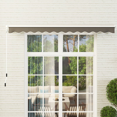 Latitude Run 295cm W x 250cm D Polyester Cover Retractable Patio Awning