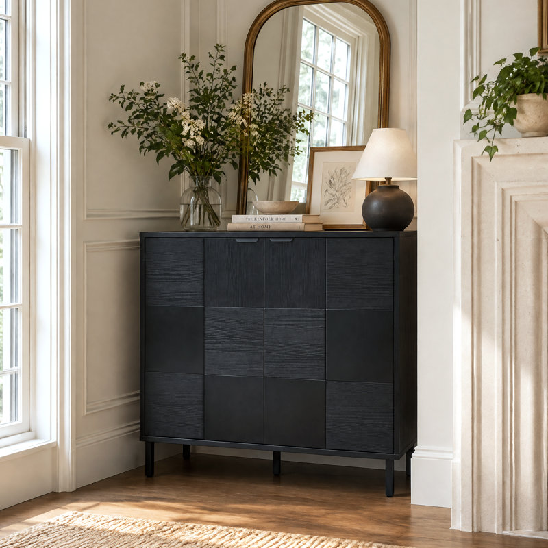 Armoire d'appoint 2 portes Delsin, Noir mat