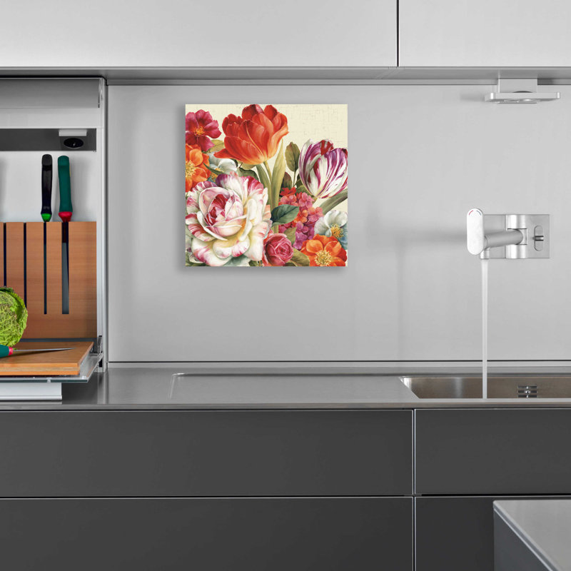 «Garden View Tossed-Florals» par Lisa Audit, H 12 po x l 12 po x P 0,13 po