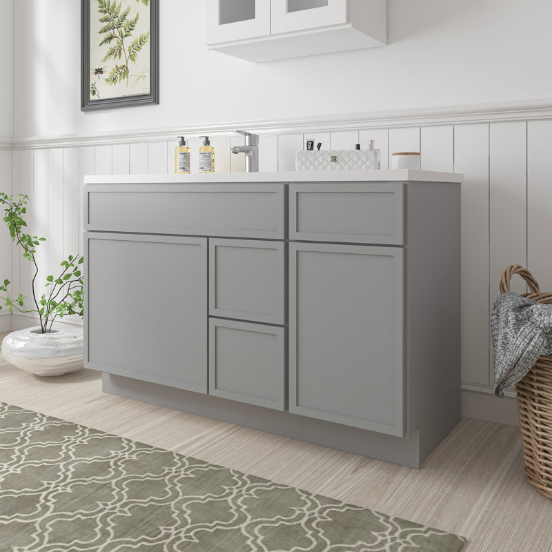 Base de meuble-lavabo simple 51 po seulement, Gris