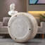 Table basse ronde cylindrique, table basse d'appoint basse en faux travertin-453763986-453763987