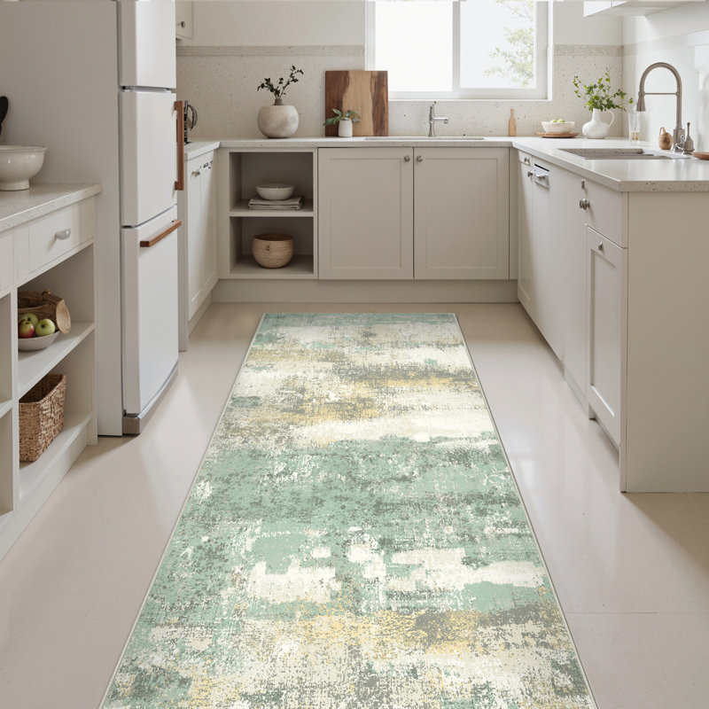 Tapis Pavelina, Tapis de couloir 2 pi 6 po x 8 pi, Green