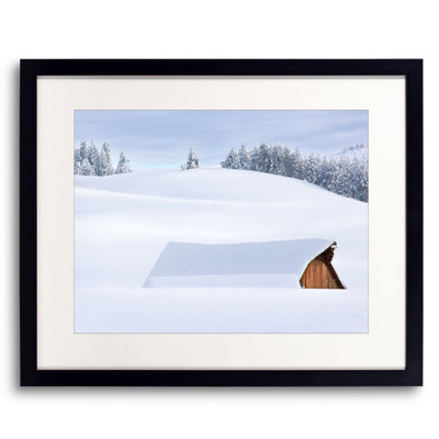 Barn in Snow Abstract Framed Photographic Print