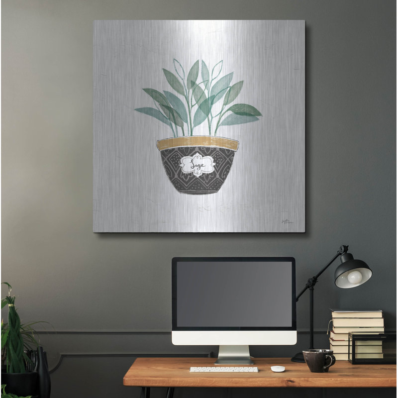 Art mural en métal Winston Porter «Fine Herbs 7» par Janelle Penner, H 36 po x l 36 po
