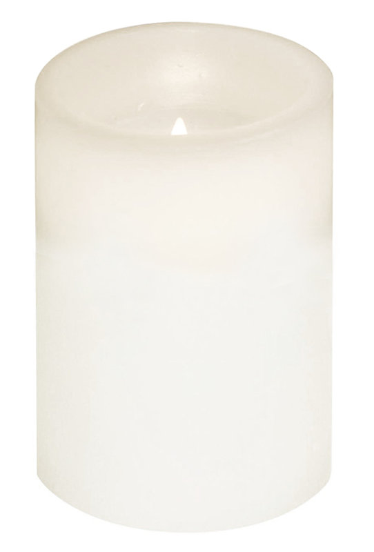 Bougie DEL sans flamme, H 4 po x l 3 po x P 3 po, Blanc