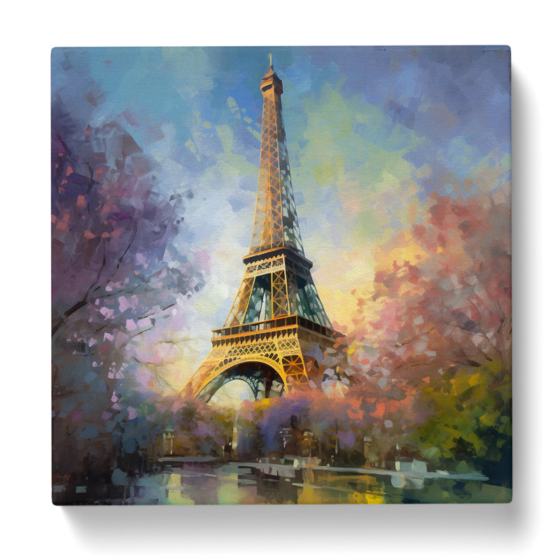 Eiffel Tower Impressionism No.1 - Wrapped Canvas, 50cm H x 50cm W x 3cm D