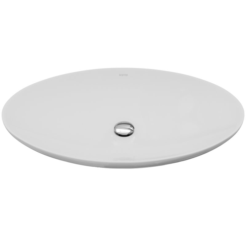 Karran Valera 27 In. Vitreous China Oval Vessel Bathroom Sink