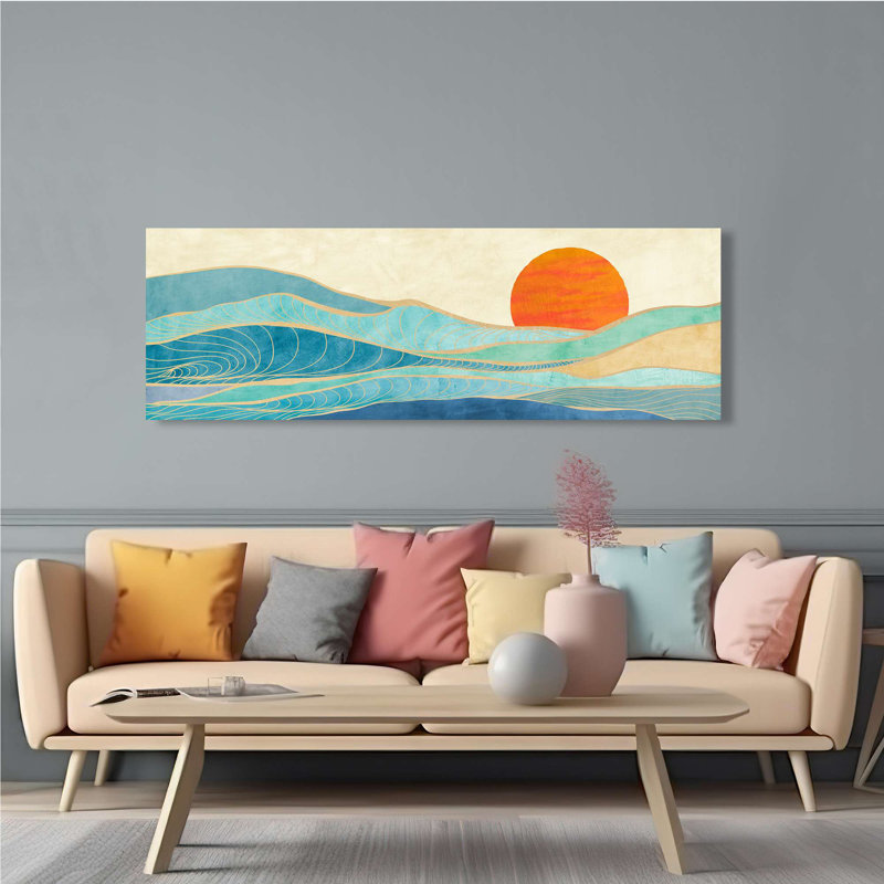 Tidal Wave - Wrapped Canvas Panoramic Print, 35cm H x 100cm W x 4cm D