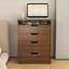 Bureau de coiffeuse 3-en-1 avec miroir éclairé et tabouret de rangement, coiffeuse compacte pour la chambre à coucher, la salle de bain ou le vestiaire (23 po, noyer)-1684543804