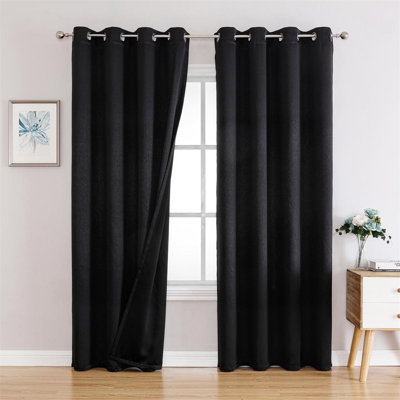 Paire de rideaux et voilages 100% occultant en polyester Orantes pour le salon de la chambre à coucher 63 84 95 po  