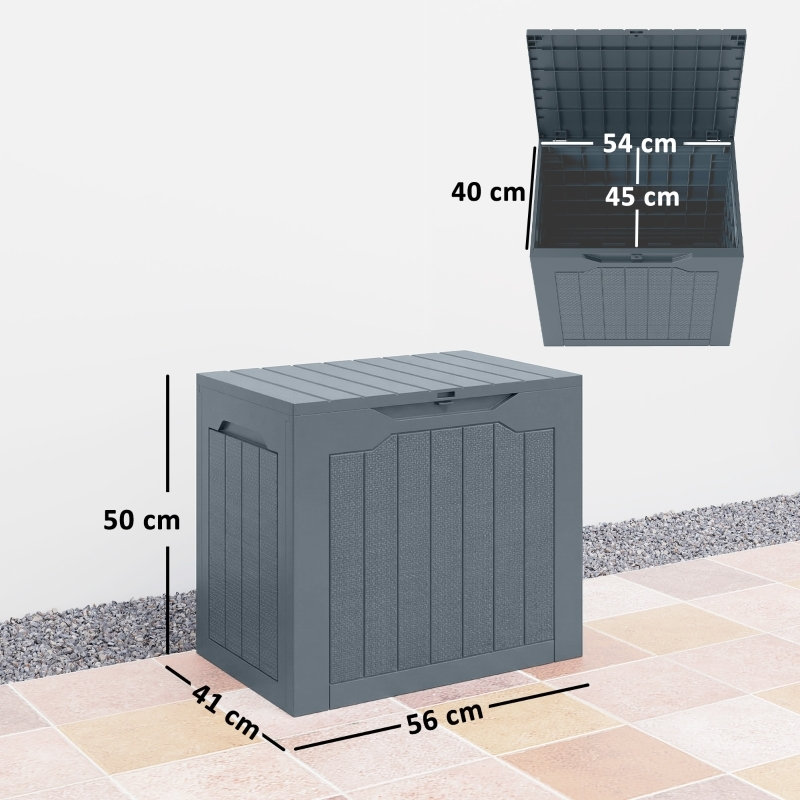 CLIY 56cm W Polypropylene Deck Box, Light Grey
