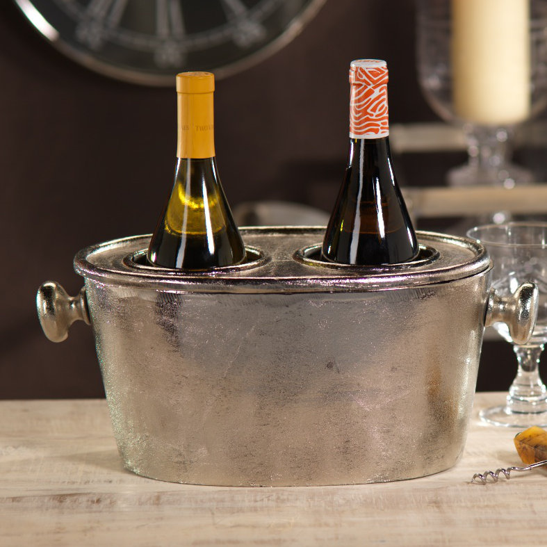 Codman 2 Bottle Tabletop Wine Bottle Rack, Silver