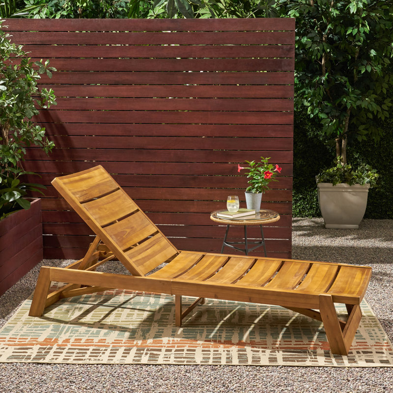 MAKI WOODEN OUTDOOR CHAISE LOUNGE CHAIR