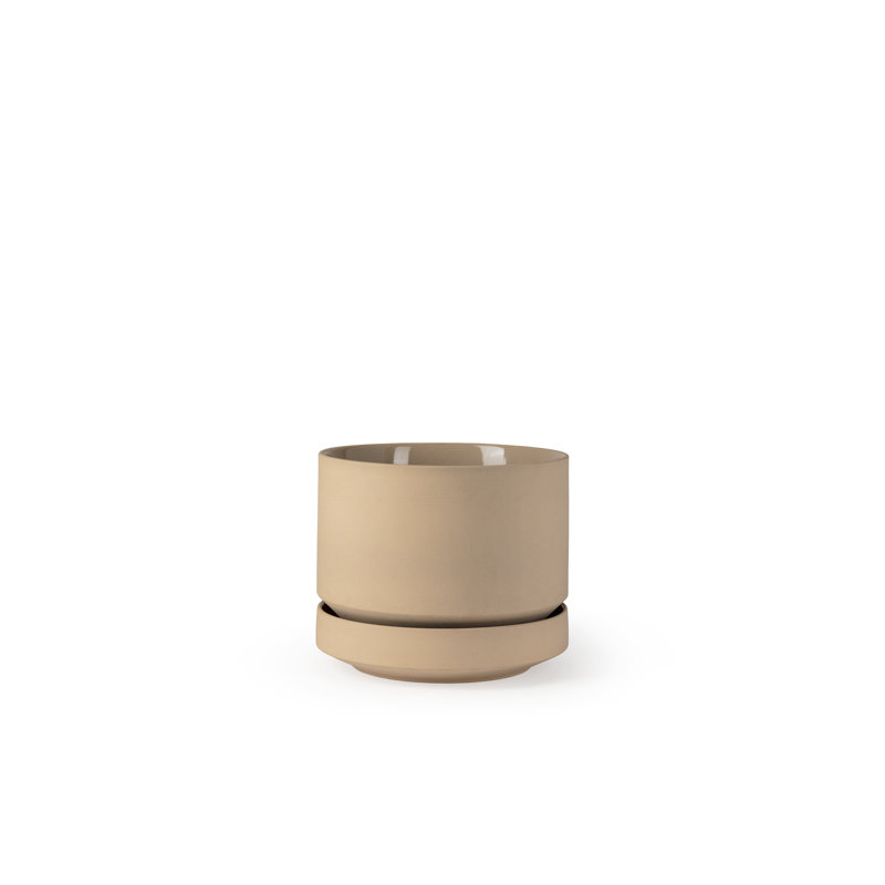 Pot à fleurs en céramique Byer, Avoine, H 4,25 po x l 5 po x P 5 po