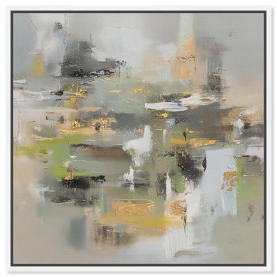Moss Agate I Canvas Print Abstract Wall Decor by Art Remedy, White Frame, 20 x 20