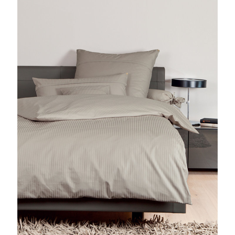 Rubin Cotton Solid Colour Duvet Cover Set with Pillowcases, Grey, Single Duvet Cover + 1 Standard Pillowcase