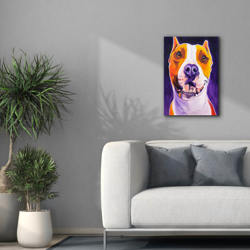 «Pit Bull - Rexy» par Dawg Painter, H 26 po x l 18 po x P 0,75 po