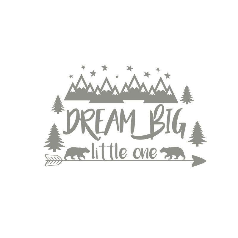 Décalcomanie murale big little rêve, Gris argenté