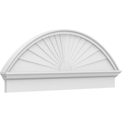 50"W x 19-3/8"H x 2-3/4"P Segment Arch Sunburst Architectural Grade PVC Combination Pediment