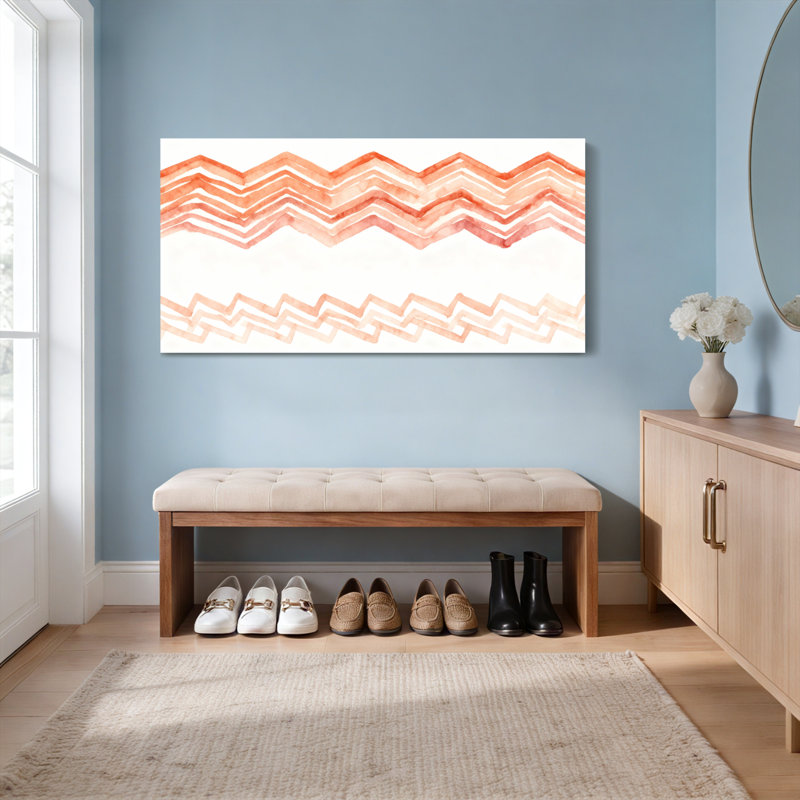 «Watercolor Zigzag», ensemble de 1 reproduction d'art sur toile tendue, H 12 po x l 36 po