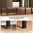 Sideboard Storage Cabinet Buffet With Storage, Nordic Coffee Bar With Slatted Tambour Doors And Metal Legs, Walnut
