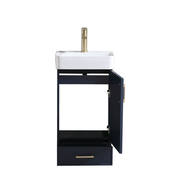 Mini-meuble-lavabo simple 18 po Modern, Bleu