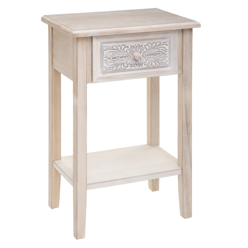 Nakamura 45cm W Solid + Manufactured Wood Bedside Table