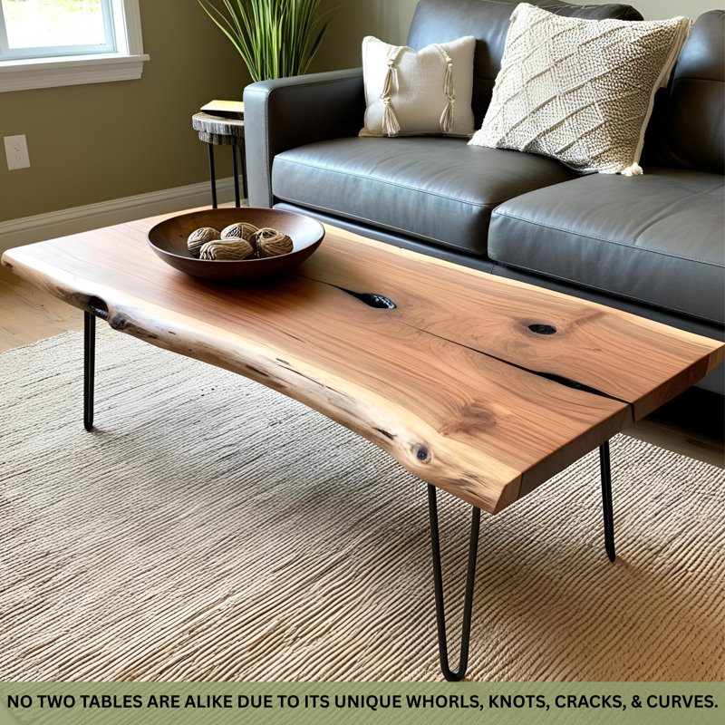 Solid Wood Four Leg Coffee Table, H46 x L106.6 x W81cm