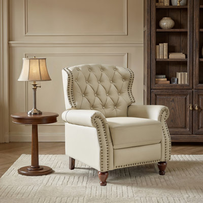 Abruzzino 34.5'' Wide Manual Standard Genuine Leather Recliner