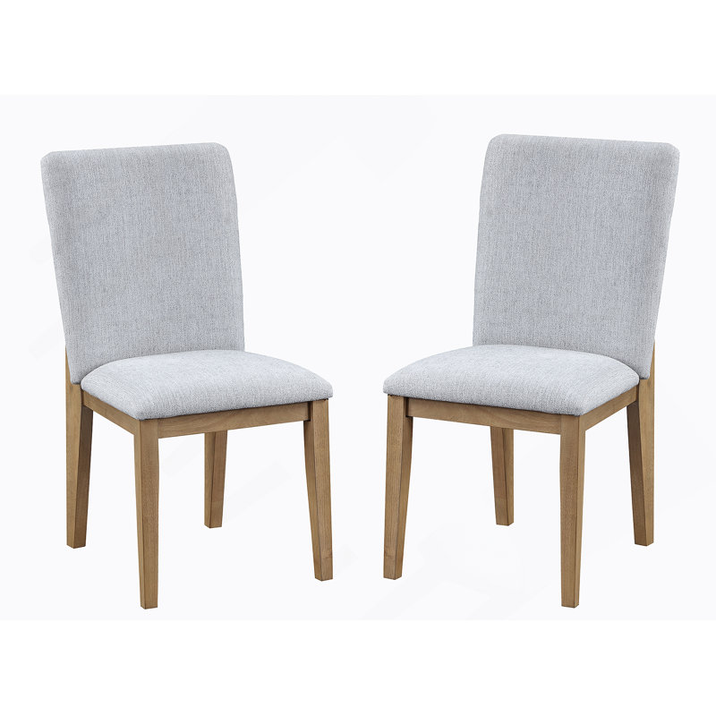 Ensemble de 2 chaises de salle à manger en tissu gris 19 "Delphine
