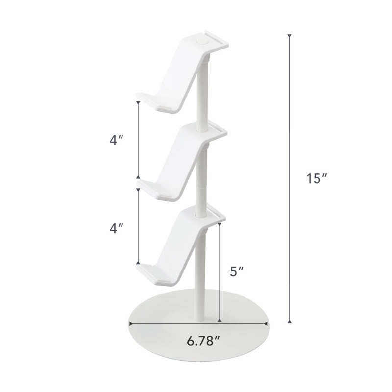 White Adjustable Steel Three-Tier Game Controller Stand