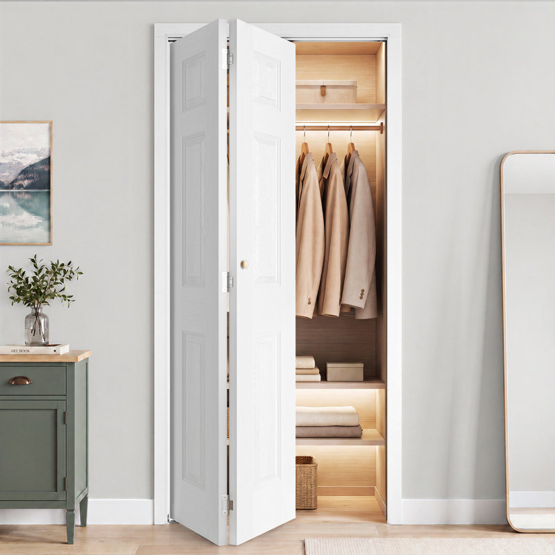 Porte pliante à panneaux en bois manufacturé apprêté avec trousse de quincaillerie, 30 po x 80 po