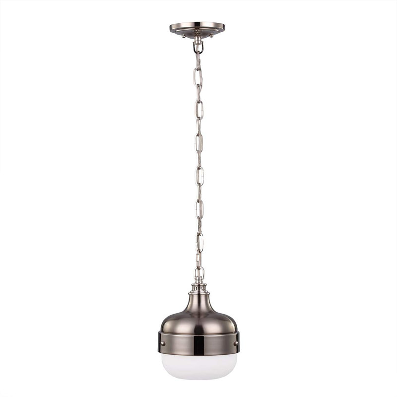 Taylor 1 - Light Unique/Statement Pendant, Polished Nickel/Brushed Steel
