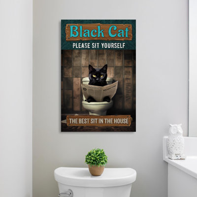 " Black Cat Please Sit Yourself "