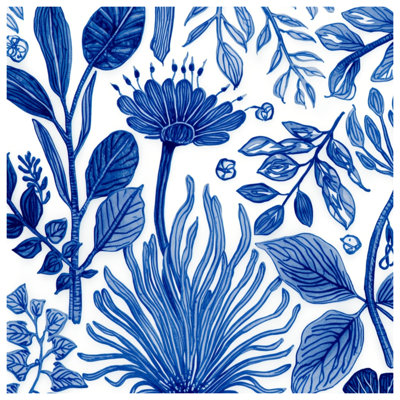 Couvertures bleues à motif botanique