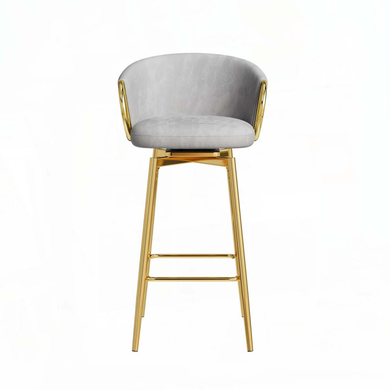 Tabouret de bar pivotant à 360 °, Noir, noir, noir, noir, Gris
