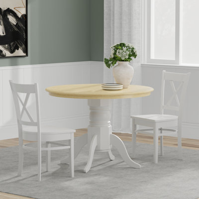 Turrella Solid Wood Top Pedestal Dining Set