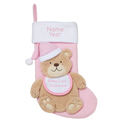 Baby Girl Bear Personalized Stocking