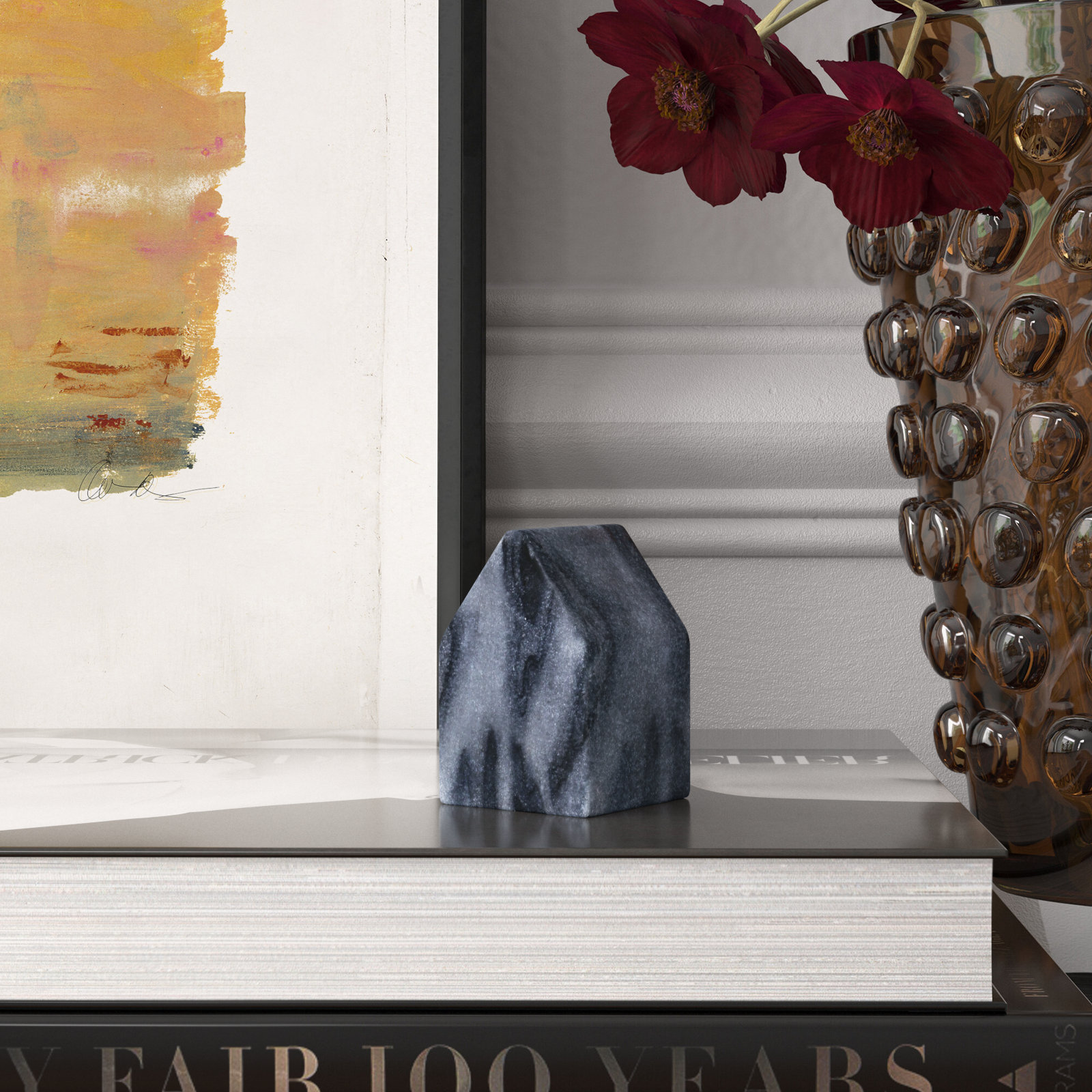 Adalynn Genuine Marble Sculpture, 3" H x 2" W x 2" D, Gray