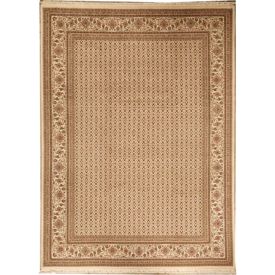 Hand-Knotted High-Quality Ivory Area Rug