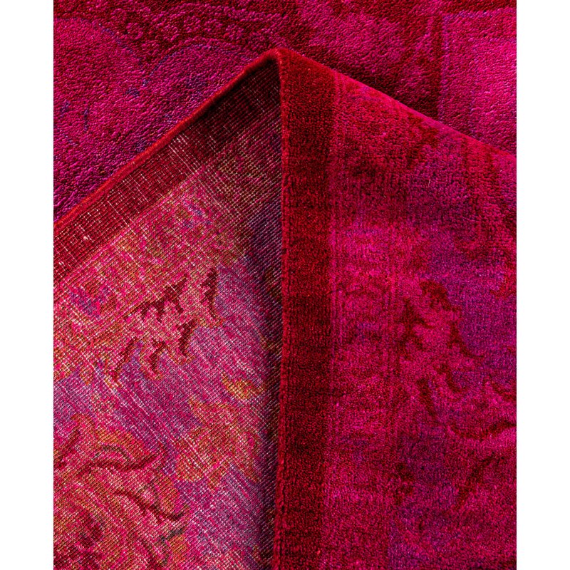 Tapis rose en laine noué à la main moderne et moderne Cantwell 5 pi 10 po x 8 pi 6 po
